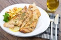 Fresh sole served with potatoes Royalty Free Stock Photo