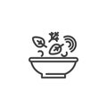 Fresh soup bowl line icon