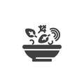 Fresh soup bowl vector icon