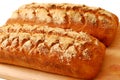 Fresh sourdough homemade bread isolated on white background