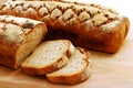 Fresh sourdough homemade bread isolated on white background Royalty Free Stock Photo