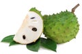 Fresh soursop isolated on white background