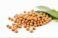 Fresh soybean, cut out on white background