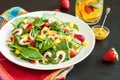 Fresh spinach fruit salad. Royalty Free Stock Photo