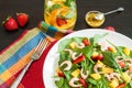 Fresh spinach fruit salad. Royalty Free Stock Photo