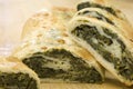 Fresh spinach roll Royalty Free Stock Photo