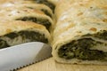 Fresh spinach roll Royalty Free Stock Photo