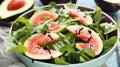 Fresh Spinach Tomato Avocado Salad with Balsamic Glaze Royalty Free Stock Photo