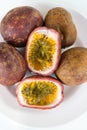 Fresh splited passion fruits Royalty Free Stock Photo