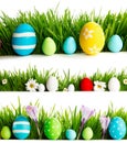 Fresh spring Easter borders on white Royalty Free Stock Photo