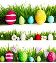 Fresh spring Easter borders on white Royalty Free Stock Photo