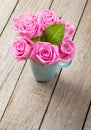 Fresh spring garden pink roses bouquet