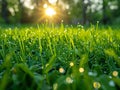 Fresh spring grass with morning dew Royalty Free Stock Photo