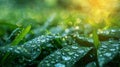 Fresh spring grass with morning dew