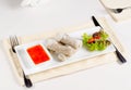 Fresh Spring Rolls and Lettuce with Dipping Sauce Royalty Free Stock Photo