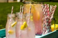 Fresh Squeezed Pink Lemonade on the Patio Royalty Free Stock Photo