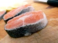 Fresh stakes of salmon Royalty Free Stock Photo