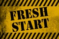 Fresh start sign yellow with stripes Royalty Free Stock Photo