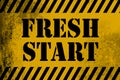 Fresh start sign yellow with stripes Royalty Free Stock Photo