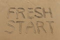 Fresh Start Written in the Sand