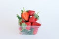 Fresh stawberries in clear box Royalty Free Stock Photo