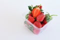 Fresh stawberries in clear box Royalty Free Stock Photo