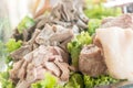Fresh steamed or boiled pork meat Royalty Free Stock Photo