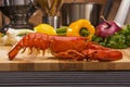 Fresh Steamed Lobster and Barbecue Grill Royalty Free Stock Photo