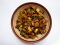 Stir-fried peeled green scallops, Indonesian dish called tumis kerang kupas Royalty Free Stock Photo