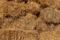 Fresh straw hay bales, food for cattle Royalty Free Stock Photo