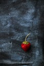 Fresh strawberrie on dark blue and black background Royalty Free Stock Photo