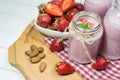 Healthy breakfast with fresh strawberries Royalty Free Stock Photo