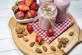 Healthy breakfast with fresh strawberries Royalty Free Stock Photo