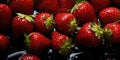 Fresh strawberries banner. Strawberry background. Close-up food photography