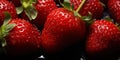 Fresh strawberries banner. Strawberry background. Close-up food photography