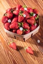 Fresh strawberries in a basket Royalty Free Stock Photo