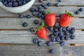 Fresh strawberries with blueberries Royalty Free Stock Photo