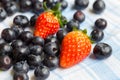 Fresh strawberries and blueberries Royalty Free Stock Photo