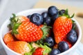 Fresh strawberries and blueberries Royalty Free Stock Photo