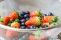 Fresh strawberries and blueberries Royalty Free Stock Photo