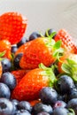 Fresh strawberries and blueberries Royalty Free Stock Photo