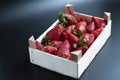 Fresh strawberries box Royalty Free Stock Photo