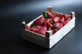 Fresh strawberries box Royalty Free Stock Photo