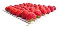 Fresh strawberries close up shoot on white surface Royalty Free Stock Photo