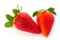 Fresh strawberries close up on white background. Royalty Free Stock Photo
