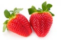 Fresh strawberries close up on white background. Royalty Free Stock Photo