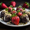 Fresh strawberries dipped in dark chocolate 2