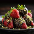 Fresh strawberries dipped in dark chocolate 3