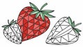 Fresh Strawberries Geometric Style Fruit Vector Set, vector design Generative AI Royalty Free Stock Photo