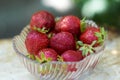Fresh strawberries in a glass vase Royalty Free Stock Photo